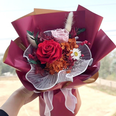 Good price Eternal Flower Rose Bouquet Valentine's Day Gift for Girlfriend High End Birthday Gift Eternal Flower Bouquet Finished Ornament online