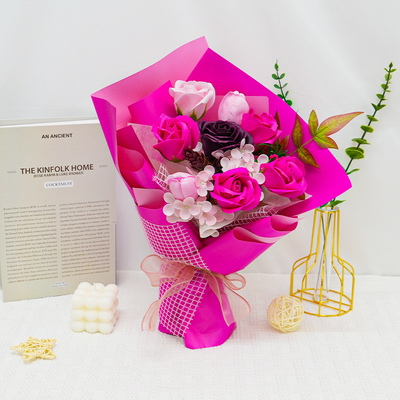 Good price Mixed rose soap bouquet, Qixi Festival Valentine's Day gift, hand-held soap bouquet finished product cross-border online