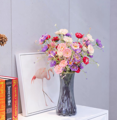 Good price Light luxury high-end simulated flower decoration, azalea flowers, fake flowers, living room dining table, biomimetic flower bouquet decoration, floral arrangement ornaments online