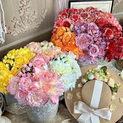 Good price 16 Head Combination Handheld Bouquet Simulation Fake Flowers Wedding Hall Home Decoration Landscape Photography Props Flower Arrangement Ornament online