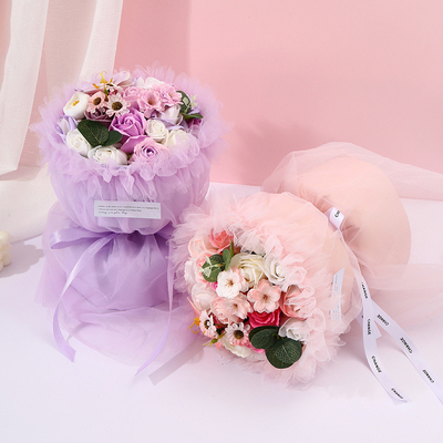 Good price New fairy net gauze hand-held soap bouquet mixed style fresh and clean eternal flower bouquet for your girlfriend and best friend online