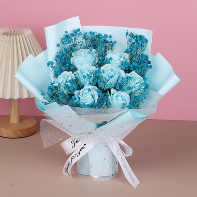 Good price Cross-border Mother's Day and Valentine's Day baby's breath bouquets, dried flowers, rose bouquets, soap flowers, and preserved flowers as gifts for mom online