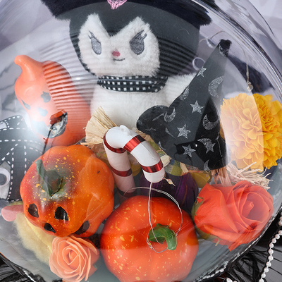 Good price Cross-border Halloween bouquet, popo ball pumpkin hair band, soap flower bouquet, diy handmade gift for girlfriend and best friend online