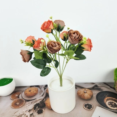 Good price Simulated Rose Wedding Handheld Flower Decoration Simulated Oil Painting Rose Dried Flower Bouquet High End online