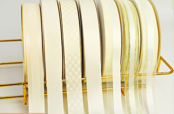 Good price Super Large Plate Beige Series Ribbon for DIY Crafts Colorful Birthday Cake Packaging and Flower Bouquet Gift Wrapping online