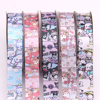 Polyester Sanrio Cartoon Cute Pattern Ribbon for DIY Crafts Perfect Student Gift Box Packaging Ribbon