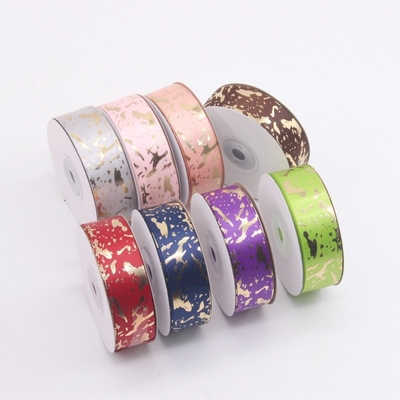 2.5cm Hot Stamping Ribbon Gift Box Packaging in Red Marble Pattern for DIY Father's Day
