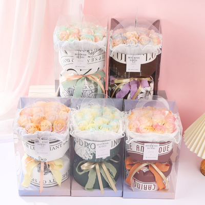 Good price Romantic little scented rose soap flower bouquet, Qixi Festival, Valentine's Day, birthday gift, Women's Day soap flower bouquet cross-border online
