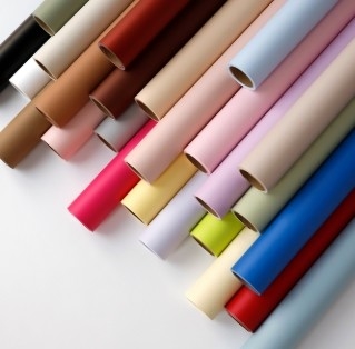Waterproof Floral Flower Wrapping Paper Partysu in Many Colors with Matte Morning Mist Design