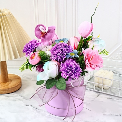 Good price Mixed soap flower hug bucket bouquet, graduation season, Teachers' Day, Mother's Day gift, soap flower bouquet gift box, cross-border online