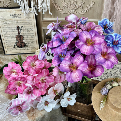 Good price Seven Head Tulip Simulation Fake Flower Handmade Bouquet Wedding Decoration with Silk Flower Artificial Flower Wedding Decoration Floor Flower Arrangement online