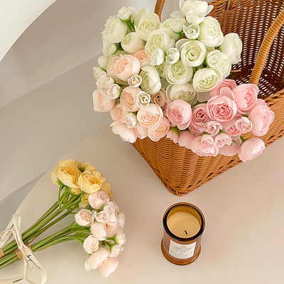 Ins-style lotus artificial flower wedding hall hand-held bouquet, fresh and simple home decoration photography props