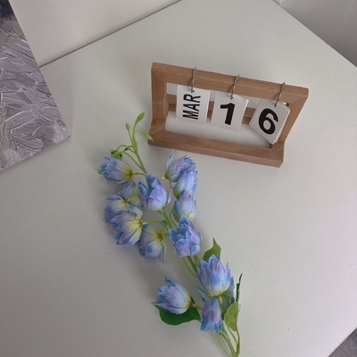 Artificial flowers, flocking, Phalaenopsis, artificial flowers, silk flowers, home display flowers, wedding decorations, lily of the valley, wind chime flowers