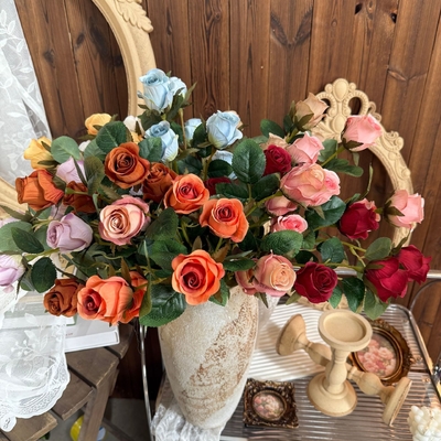 Simulated Flower Roses, 6 Head Dora Rose Waterfall, Fake Flower Decoration, Wedding Bouquet Wholesale Scene Decoration