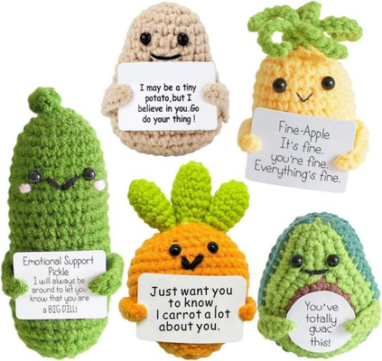 Good price Positive Crochet Cotton Doll DIY Emotional Support Toy, Yarn online