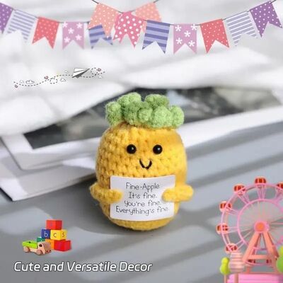 Good price Adorable Positive Energy Ornament Handmade Crochet Pineapple Plush Doll for Party Decorations online