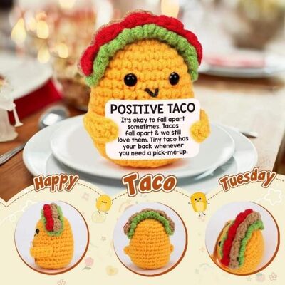 Good price Positive Crochet Taco Birthday Gifts Crochet Dolls Emotional Inspirational Support Positive Present for Graduation Mom Teachers online