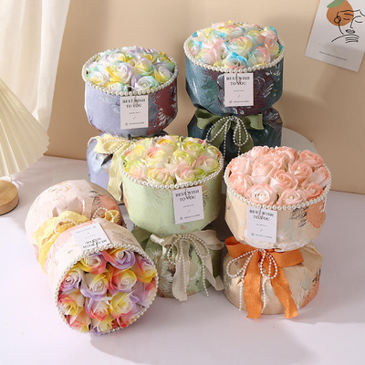 Good price Handmade Soap Flower Bouquet Valentine Gift Graduation Children Day Decorative Wedding Favor Soap Rose Finished online