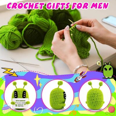 Good price Handmade Knit Positive Extraterrestrial Martian Doll Birthday Classmate Fathers Graduation Gifts Crochet Doll online