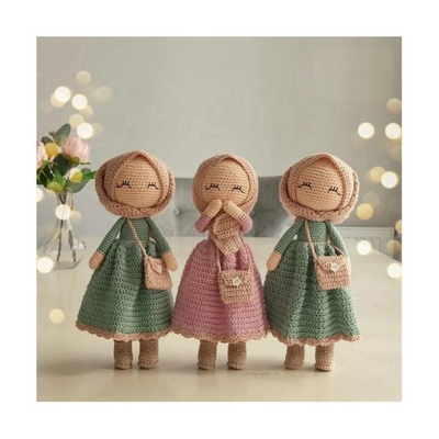 Good price Muslim Hijab Crochet Doll, 11-30cm 100% Cotton Amigurumi for Ramadan/Eid Gifts online