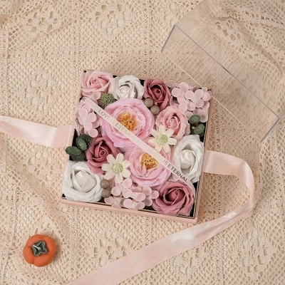 Good price Luxury Handmade Forever Soap Flower Rose Bouquet in Acrylic Box, Elegant Scented Soap Flower Gift for Valentine's Day, Christmas & Birthday online