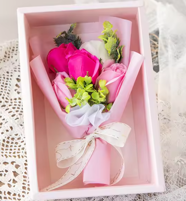 Good price Romantic Eternal Rose Soap Flower Bouquet Gift Box for Her Scented Preserved Flower Anniversary Birthday Valentine's Day Gif online