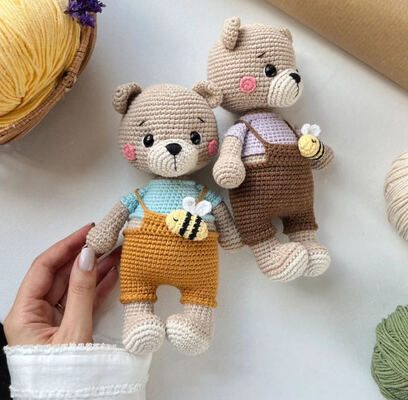 Good price Handmade Crochet Amigurumi Bear Doll Baby Soft Teddy Animal Toy for Kids online