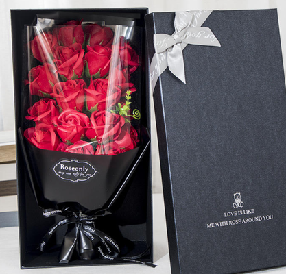 Good price Valentine's Day Soap Flower Bouquet Real Looking Preserved Roses Gift Box with LED Lights for Her online