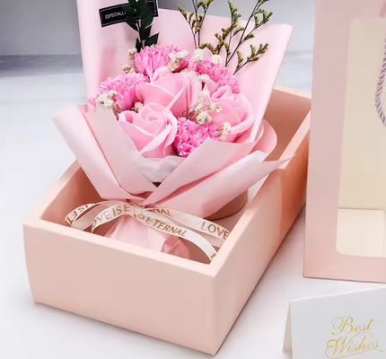 Good price Promotional Artificial Soap Flower Mother's Day Valentine's Day Gift Bouquet Pink Rose Handmade Soap Gift Box Flowers online