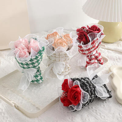 Good price Valentine's Day Gifts 3pcs Soap Flower Bouquet Artificial Dried Flower Bouquet Gift for Women Girls online