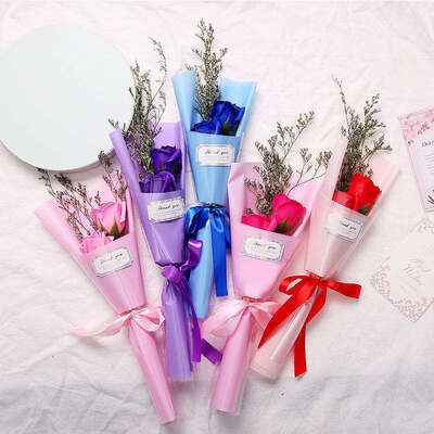 Good price Wholesale Mother's Day Flower Gift Birthdays Valentine's Day Artificial Scented Soap Rose Flower Bouquets online