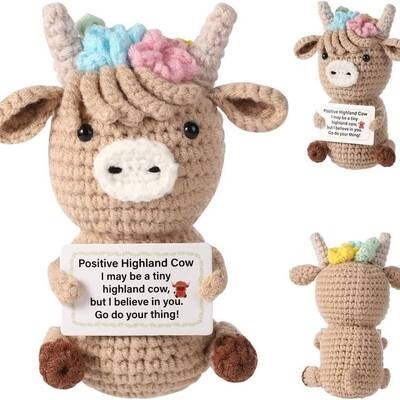 Good price 100 Styles Mini Positive Potato Handmade Inspirational Crochet Knitted Doll Emotional Support Gift Knitted Positive Highland Cow online