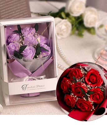 Good price Soap Flower Valentine's Day Teacher's Day Gift Rose Small Bouquet Finished to Send Girlfriend Birthday Creative Gifts with Box online