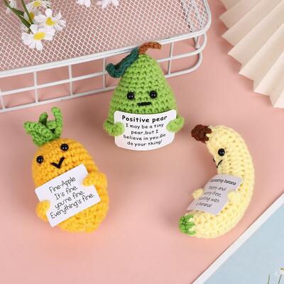 Good price Wowei Emotional Support Pickle Plant Crochet Dolls Animals Toys Mini Funny Crochet Positive Potatoes with Affirmation Card online
