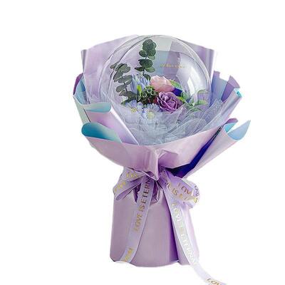 Good price Preserved Artificial Rose Soap Flower Bobo Ball Bouquet Custom Color Gift Bouquet For Birthday Valentine Mother's Day Party Decoration online