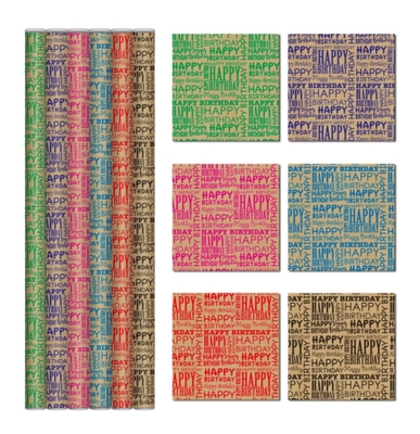 Good price Happy Birthday 80gsm Printed Gift Wrap Paper Roll OEM / ODM Inkjet Printing online