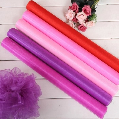 Good price High Density Soft Silk Organza Fabric 100cm 150cm Wedding Decoration Tulle Roll online