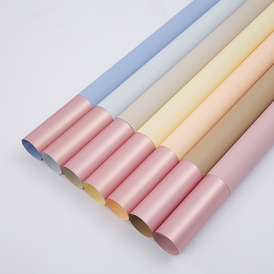 Customized Double Color Florist Wrapping Paper 60 Micron Waterproof Bouquet Paper