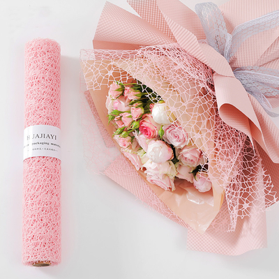 Good price Waterproof Spider Mesh Eco Friendly Florist Wrapping Paper Roll 50cm*5Y online