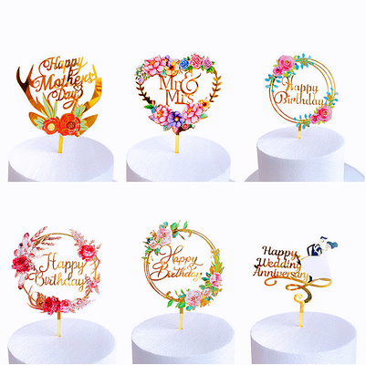 Good price Garland Happy Birthday Acrylic Cake Topper Decorations W12.5cm online