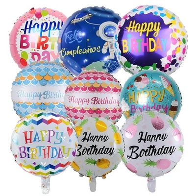 Good price Round Happy Birthday Letter Air Filled Foil Balloons 18 Inch Mylar Balloons online