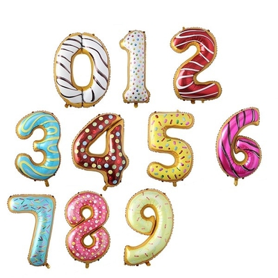 Good price Doughnut Party Foil Balloon Children'S Birthday Party 32 Inch Foil Number Balloons online