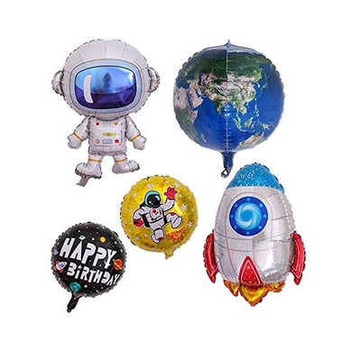 Good price Outer Space Themed Foil Mylar Party Balloons Astronaut Rocket Pattern 5Pcs online